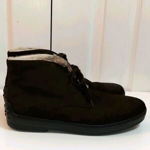 Tod's Shearling Lined Nubuck Chukka Boots 9.5